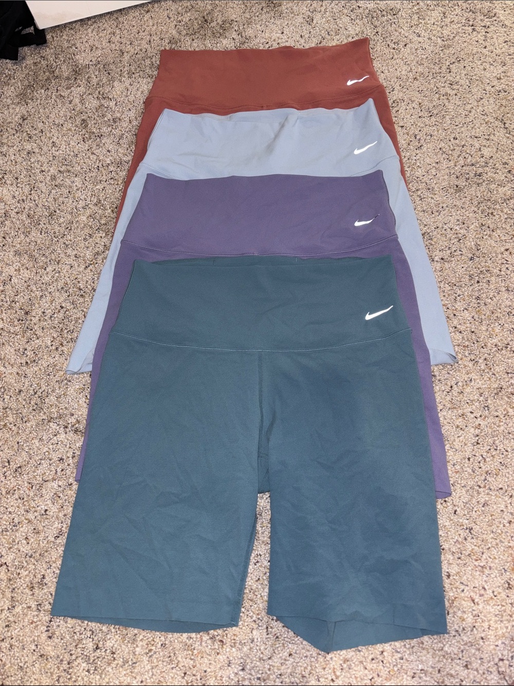 Nike Zenvy Yoga Women's  Bike Shorts Set - Teal, Purple, Light Blue, Rust